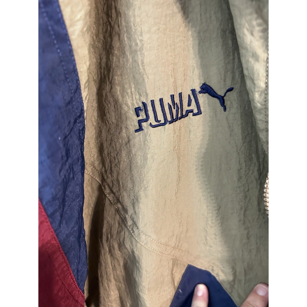 Vintage men's puma windbreaker jacket. Burgundy blue green. Zip‎ up. Large. - Picture 2 of 10